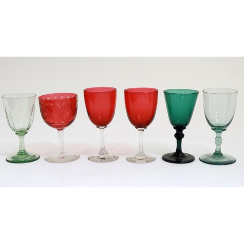 683 - Assorted glass ware to include cranberry glass beakers, glasses etc (9)