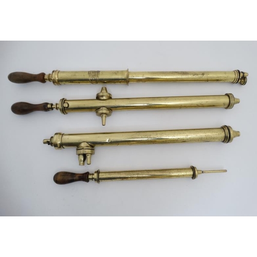 718 - 4 assorted brass garden rose sprayers including one marked '3 Citadel' Way by Crossland & Wood. The ... 