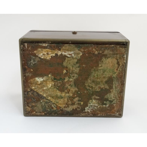 779 - A 19thC ladies Coromandel vanity box opening to reveal a fold down front with satinwood drawers and ... 