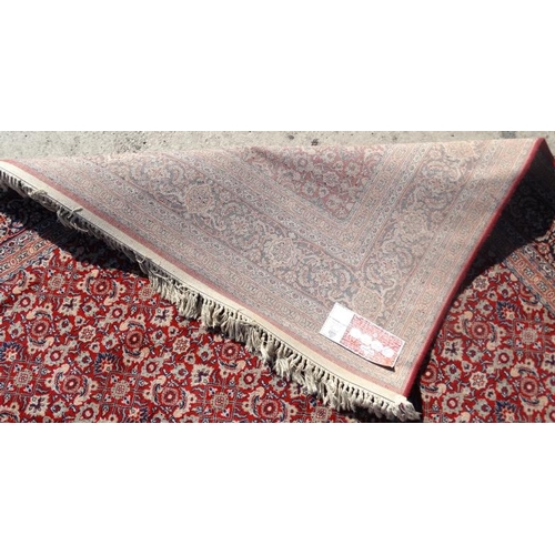 78 - Rug / Carpet : a 20 thC Belgian Wilton rug with 5 bands around a wine red central ground. 123 x 78 1... 