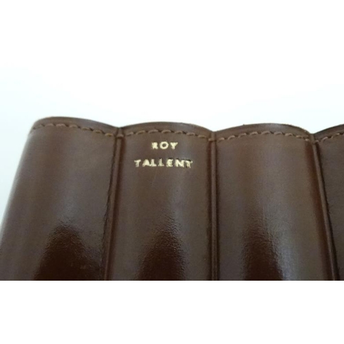 824 - Roy Tallent : A leather cigar pouch with provision for 4 cigars 5 7/8'' long x 3 1/2'' wide