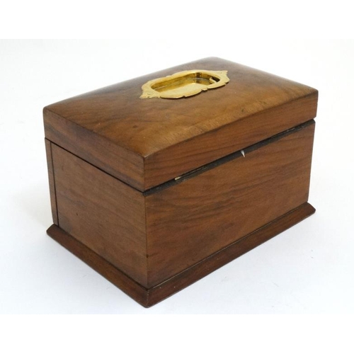 835 - A Victorian burr walnut jewellery box with drawer under and fall front. 8 5/8'' wide x 6'' high