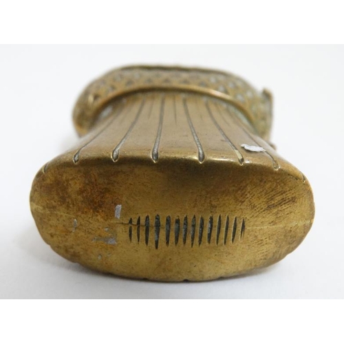 864 - A brass vesta / match holder formed as a Scottish thistle head with hinged top with hinged top. 2'' ... 