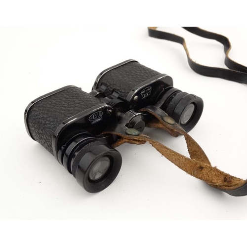 871 - Binocular : A pair of ANCS wide angle 6 x 16 Racegoers' Binoculars , cased . 2 3/4'' long