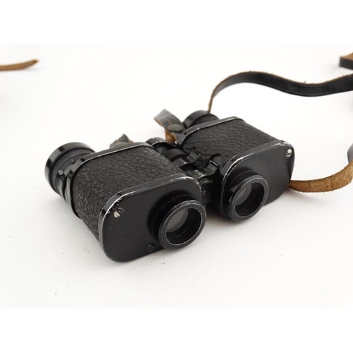 871 - Binocular : A pair of ANCS wide angle 6 x 16 Racegoers' Binoculars , cased . 2 3/4'' long