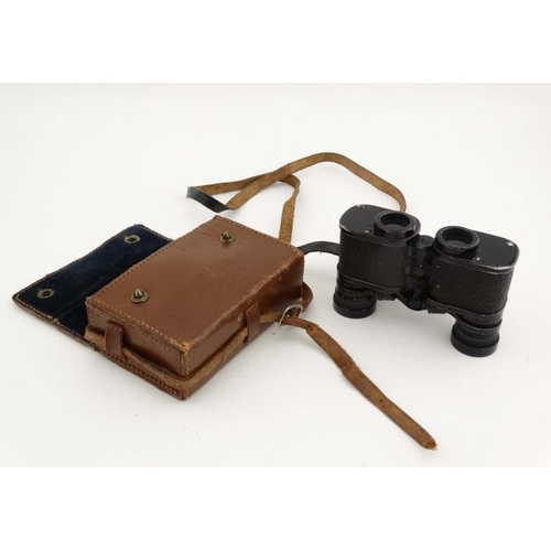 871 - Binocular : A pair of ANCS wide angle 6 x 16 Racegoers' Binoculars , cased . 2 3/4'' long