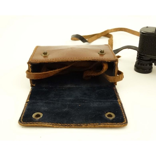 871 - Binocular : A pair of ANCS wide angle 6 x 16 Racegoers' Binoculars , cased . 2 3/4'' long