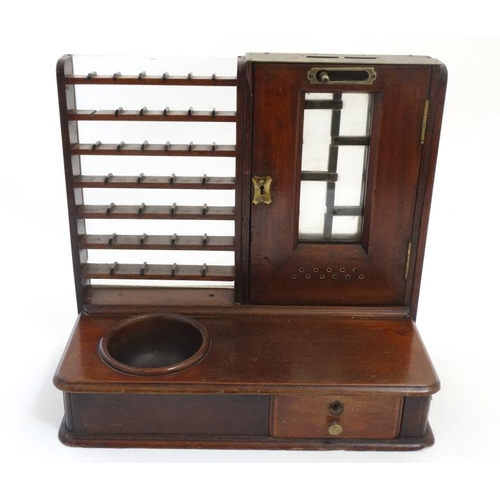 898 - A Victorian mahogany Cox's patent railway ticket office machine / till with brass fittings, fitted w... 