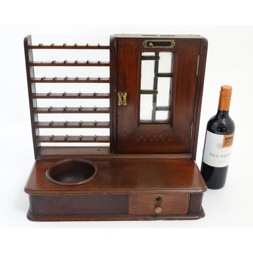 898 - A Victorian mahogany Cox's patent railway ticket office machine / till with brass fittings, fitted w... 