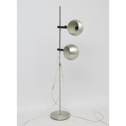 99 - Vintage Retro :   a Danish designed spherical aluminium twin lamp multi directional spot lamp / stan... 