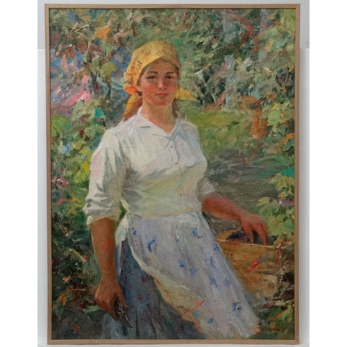 14 - Tchouprina Nikolai Petrovich (1928-1986), Russian School,  Oil on canvas, ''A Farmer'',  Signed lowe... 