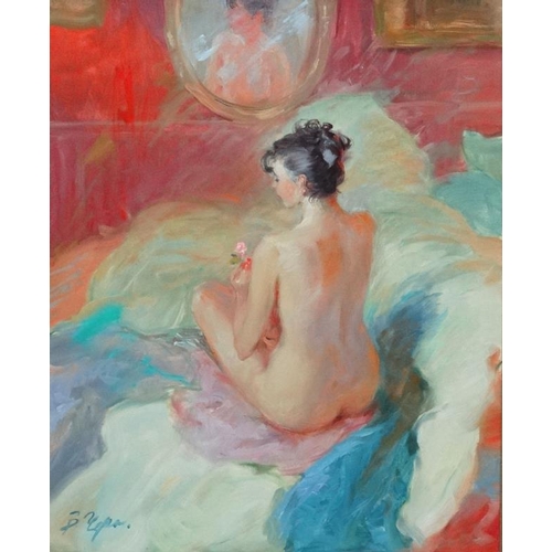 28 - Tchernoritsky Valery Anatolievich (b.1961), Russian School, Oil on canvas, ''In the bedroom'', Nude ... 