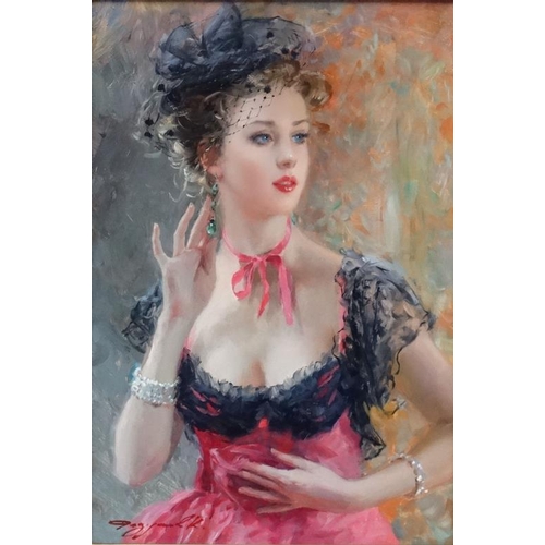 33 - Konstantin Razumov (b.1974) Russian School, Oil on canvas, ''Loumie'', portrait of a young woman,  S... 