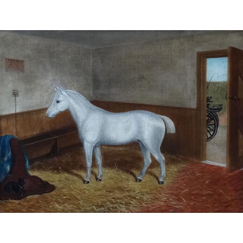 53 - JC Mitchell XIX British Equine School, Oil on board , a pair (2), Grey Exmoor Pony , ' First Prize W... 