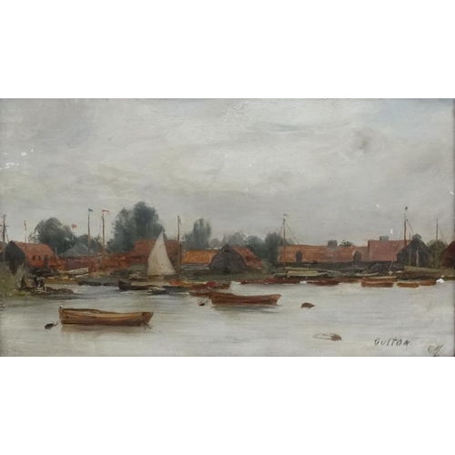 69 - AM ? XIX-XX English Maritime School, Oil on board, ' Oulton ' (Norfolk), Signed with initials and ti... 