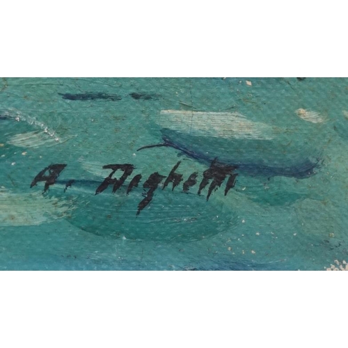 85 - Angelo Raghetti ( Early XX ) Neapolitan School, Oil on Canvas, Amalafi coast, Signed lower right. 15... 