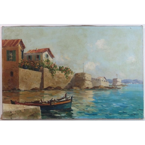 85 - Angelo Raghetti ( Early XX ) Neapolitan School, Oil on Canvas, Amalafi coast, Signed lower right. 15... 