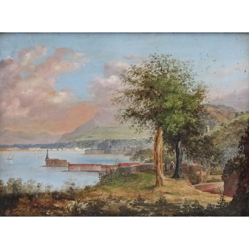 87 - Beazeley XIX Italian School, Oil on canvas, ' Naples ', Labelled verso. 12 x 16''