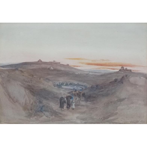 89 - Henry Andrew Harper ( 1835-1900), A Watercolour plus 3 more ( different hand),  Views of Jerusalem a... 