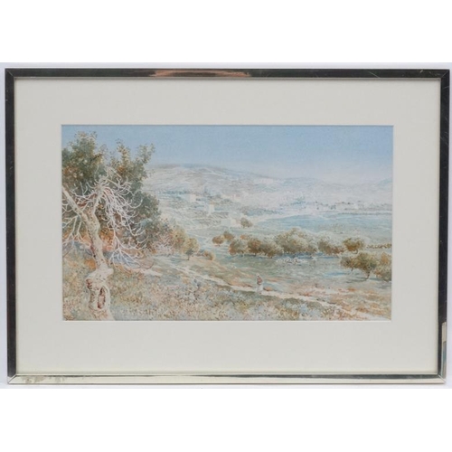 89 - Henry Andrew Harper ( 1835-1900), A Watercolour plus 3 more ( different hand),  Views of Jerusalem a... 