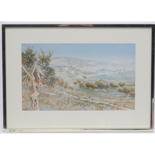 89 - Henry Andrew Harper ( 1835-1900), A Watercolour plus 3 more ( different hand),  Views of Jerusalem a... 