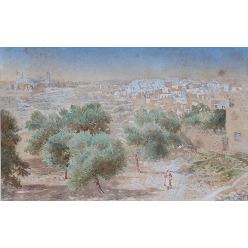 89 - Henry Andrew Harper ( 1835-1900), A Watercolour plus 3 more ( different hand),  Views of Jerusalem a... 