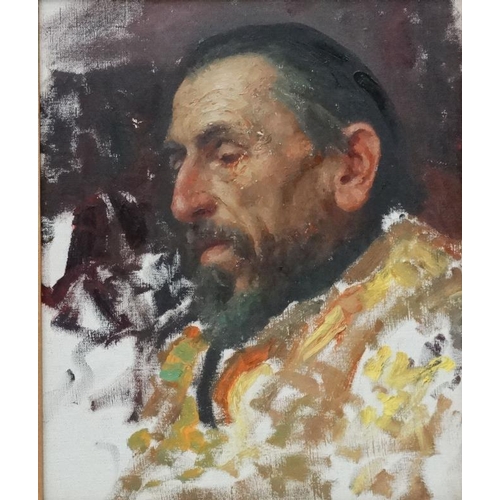 9 - Gavrill Nikitic Gorelov (1880 - 1966) Russian, Oil on Canvas, Portrait, 'Old man in Profile' 1952 , ... 