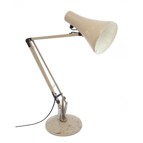 104 - Vintage Retro : an English Herbert Terry and Sons model 90 Anglepoise lamp in buff livery , labelled... 