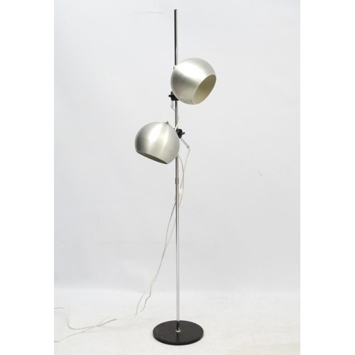 106 - Vintage Retro :  a Danish designed brown liveried aluminium twin lamp ( spherical) multi directional... 