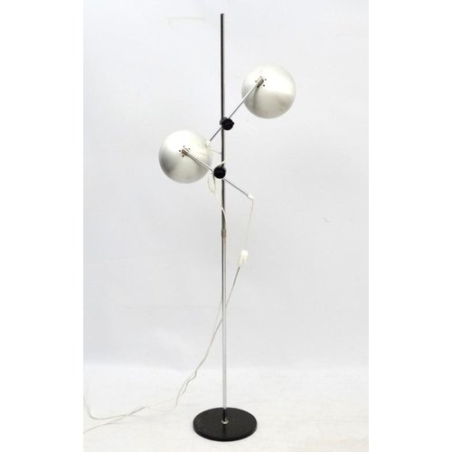 106 - Vintage Retro :  a Danish designed brown liveried aluminium twin lamp ( spherical) multi directional... 