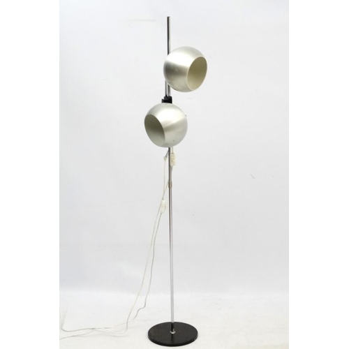 106 - Vintage Retro :  a Danish designed brown liveried aluminium twin lamp ( spherical) multi directional... 