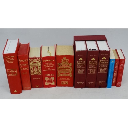 1084 - Books : A collection of 11 books on Gentry and Peerage, to include '' Burke's Landed Gentry of Great... 