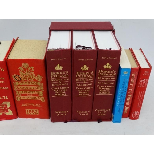 1084 - Books : A collection of 11 books on Gentry and Peerage, to include '' Burke's Landed Gentry of Great... 