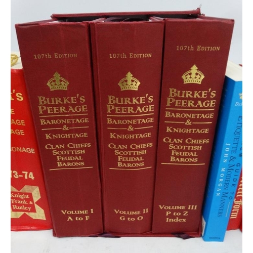 1084 - Books : A collection of 11 books on Gentry and Peerage, to include '' Burke's Landed Gentry of Great... 