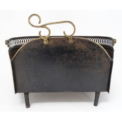 1092 - Garden and Architectural :  a circa 1900 Regency style brass and steel fire grate ( with some copper... 