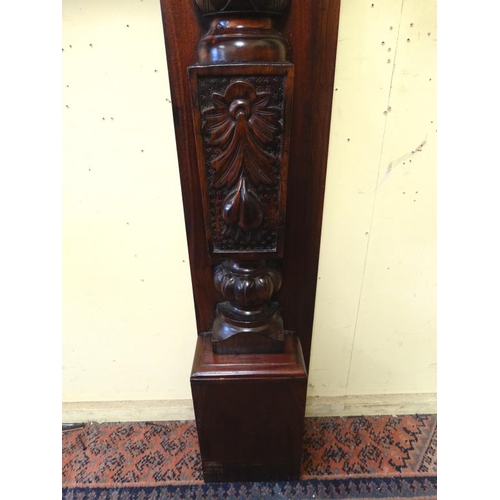 1094 - A stained mahogany fire surround 56'' x 48 1/2'' high x, the top 8 3/4'' deep  Please Note -  we do ... 