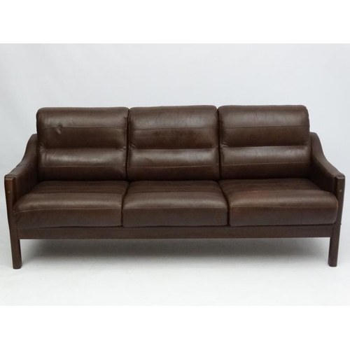 119 - Vintage Retro : a Scandinavian designed  , Borge Mogensen style three seat sofa ,  2 seat sofa and  ... 