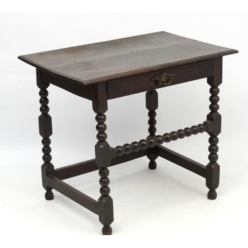 178 - A 17thC and later oak bobbin turned side table 33 3/4'' wide x 22'' deep x 29 1/4'' high  Please Not... 