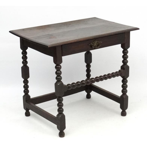 178 - A 17thC and later oak bobbin turned side table 33 3/4'' wide x 22'' deep x 29 1/4'' high  Please Not... 