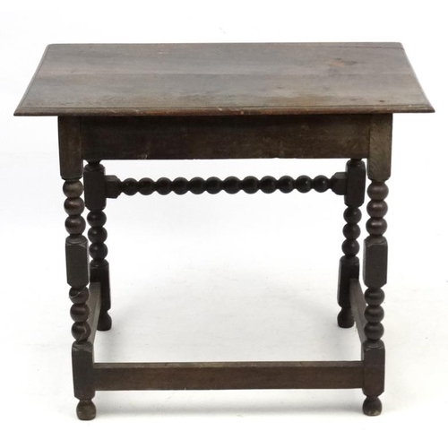 178 - A 17thC and later oak bobbin turned side table 33 3/4'' wide x 22'' deep x 29 1/4'' high  Please Not... 