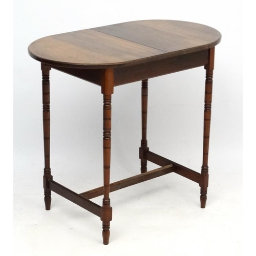 181 - A late 19thC mahogany occasional / tavern table 19 3/4'' deep x 34'' wide x 29'' high  Please Note -... 