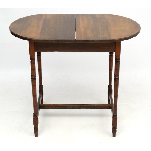 181 - A late 19thC mahogany occasional / tavern table 19 3/4'' deep x 34'' wide x 29'' high  Please Note -... 