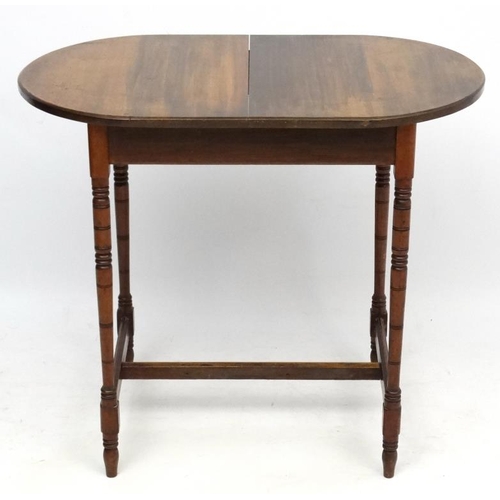 181 - A late 19thC mahogany occasional / tavern table 19 3/4'' deep x 34'' wide x 29'' high  Please Note -... 