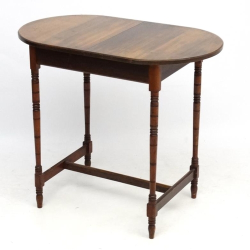 181 - A late 19thC mahogany occasional / tavern table 19 3/4'' deep x 34'' wide x 29'' high  Please Note -... 