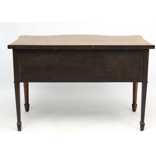 182 - A c.1900 mahogany serpentine shaped writing desk 21 3/4'' deep x 45 1/2'' wide x 30 1/2'' high  Plea... 