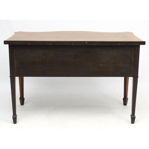 182 - A c.1900 mahogany serpentine shaped writing desk 21 3/4'' deep x 45 1/2'' wide x 30 1/2'' high  Plea... 