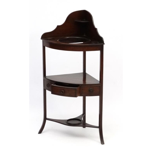 183 - A Geo III mahogany corner washstand 40 3/4'' high  Please Note -  we do not make reference to the co... 