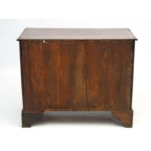 195 - A 19thC small oak chest of four long graduated drawers 37'' x 18 1/2'' deep x 30'' high  Please Note... 