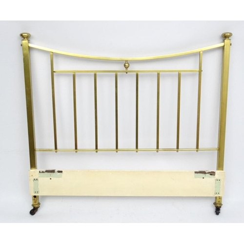 222 - A  late 19thC brass bed head  53 1/2'' wide x 50'' high  Please Note -  we do not make reference to ... 