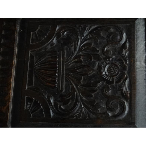 234 - A 19thC carved oak Wainscot chair 49'' high overall.  Please Note -  we do not make reference to the... 